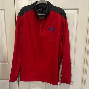 SMU Red and Black Men's Quarter-Zip Sweatshirt